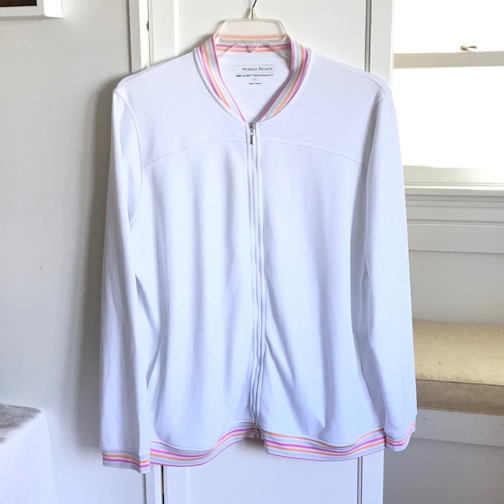 PEBBLE BEACH Golf Jacket White Women’s Size XXL - 2X